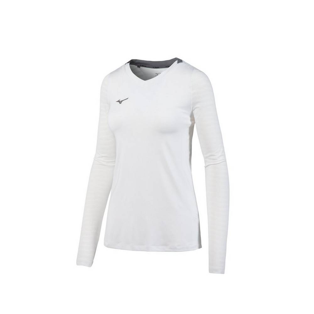 Mizuno United Long Sleeve - Bayan Forma - Beyaz Türkiye (YTWCKQ-789)